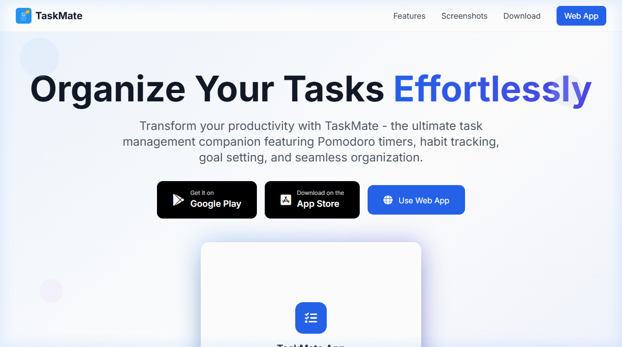 TaskMate website